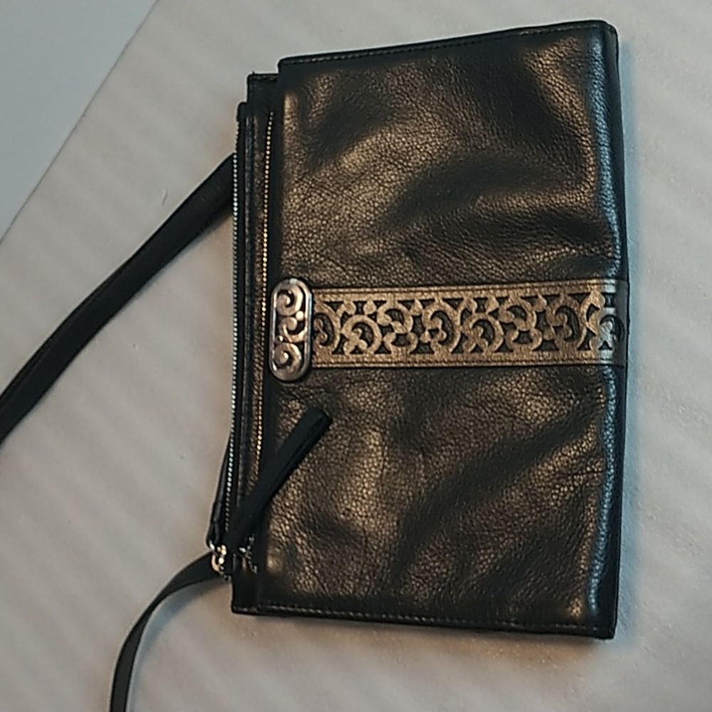 Elegant Black Leather Crossbody Bag Vintage Brighton